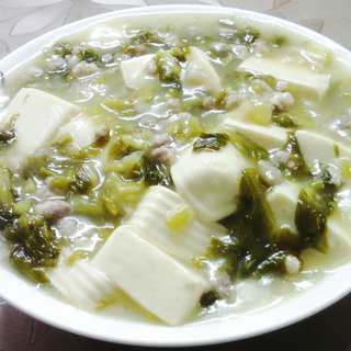 咸菜肉末豆腐羹