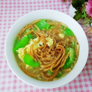 麻油馓子丝瓜汤