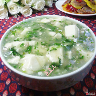 肉末荠菜豆腐羹