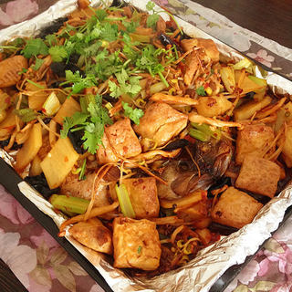 烤鲈鱼杂蔬