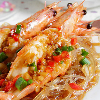 绝味搭配—清蒸粉丝蒜茸虾