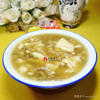 榨菜丝五花肉豆腐羹