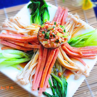 清爽凉拌油菜海鲜菇