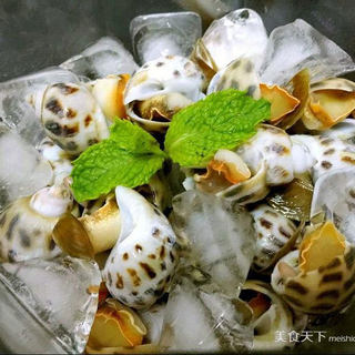 无法拒绝的鲜美原味海鲜--冰镇花螺配日本酱油芥末