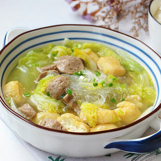 白菜丸子粉丝汤