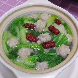 小白菜肉丸汤