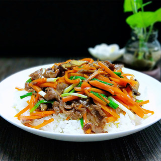 牛肉胡萝卜盖浇饭