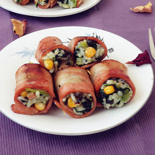 小白菜培根饭卷