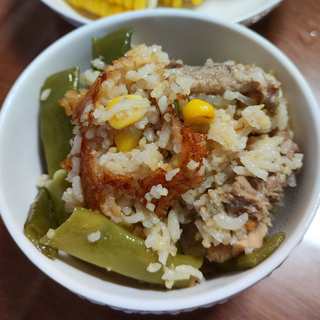 扁豆玉米排骨饭