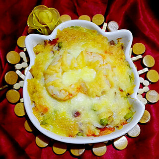 蔬菜芝士蛋焗饭