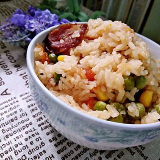 【花样美食】懒人版～腊肠焖饭