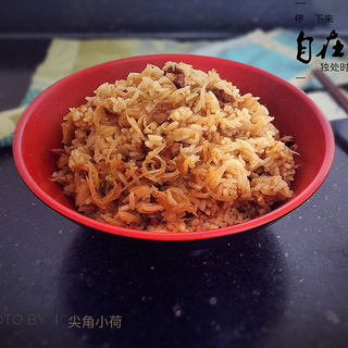 白萝卜肉丝焖饭