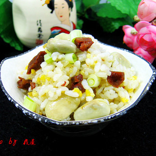 剩饭的再一次华丽转身——腊肠胡豆焖饭