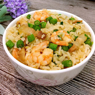 虾仁菜豆饭