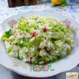龙虾丸圆白菜炒饭