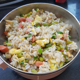 葱香蛤蜊肉蒜苔炒米