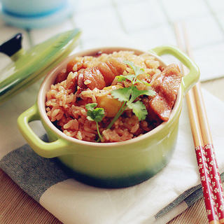 栗子焖鸡饭