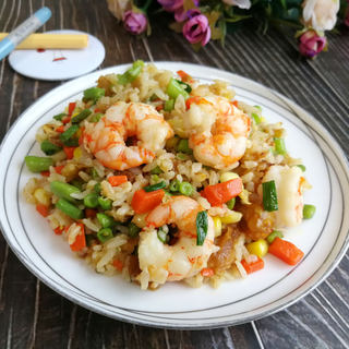 虾仁油条炒饭