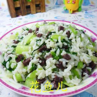 青菜黑米年糕炒饭