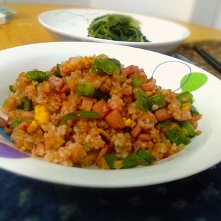 火腿青椒蛋炒饭