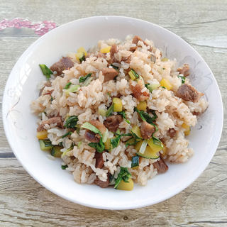 青菜卤肉南瓜炒饭