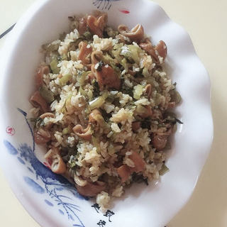 酸菜猪肠炒饭