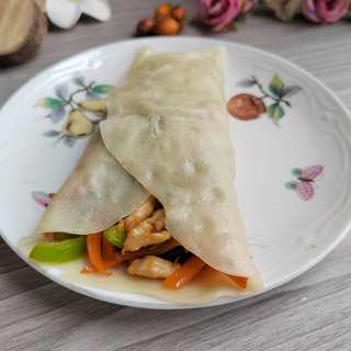 青椒肉丝卷饼