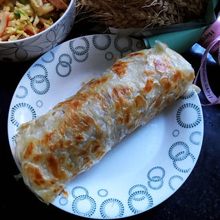 蟹柳炒蛋卷手抓饼