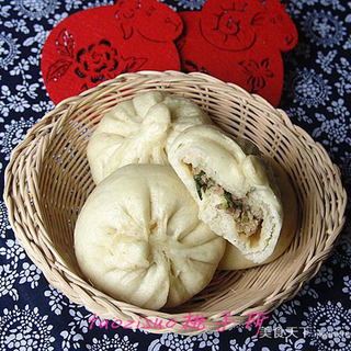 香菇鸡肉菜心包子