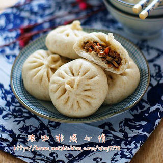 全麦香菇素肉包