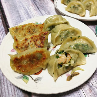 虾仁韭菜煎饺