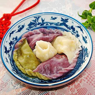 彩色花样水饺