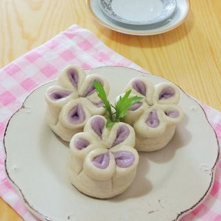 梅花豆沙包
