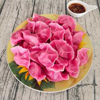 红火龙果粉饺子
