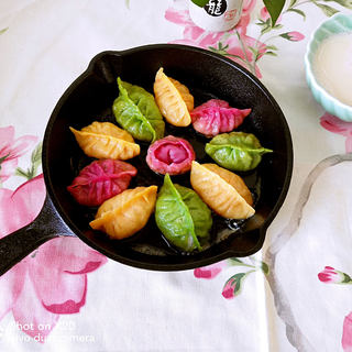 三色生煎饺
