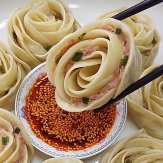 玫瑰花蒸肉饺