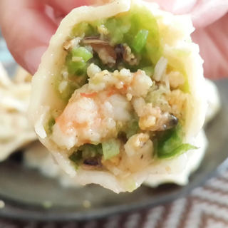 黄瓜青椒海鲜饺