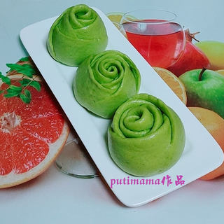 碧绿玫瑰馒头