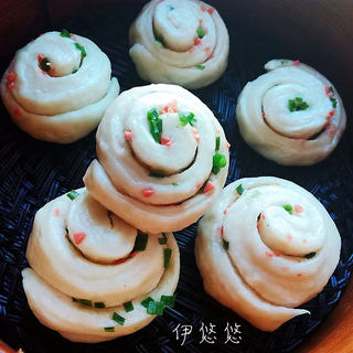 火腿香葱花卷