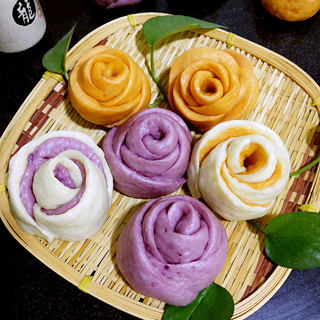 二十八把面发～玫瑰花馒头