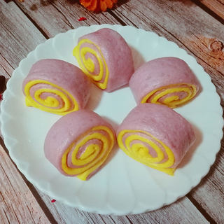 紫薯南瓜双色卷