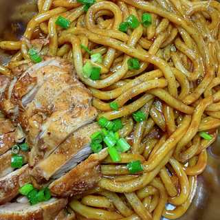 蜜汁鸡腿乌冬面