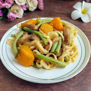 南瓜豆角焖面