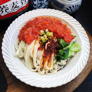 油泼茄汁手擀面