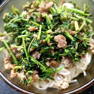 蒜香肉末香椿面