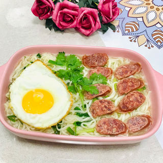 腊肠鸡蛋汤面#快手汤#
