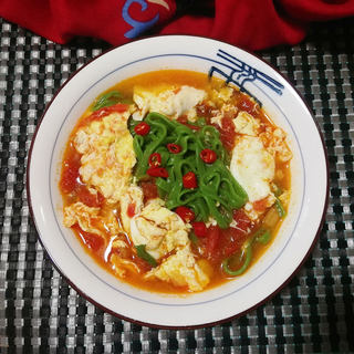 西红柿蛋花菠菜面