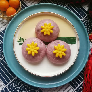 紫薯花样脂油饼