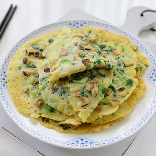 香菇油菜鸡蛋饼