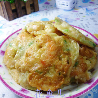 香葱虾仁鸡蛋饼